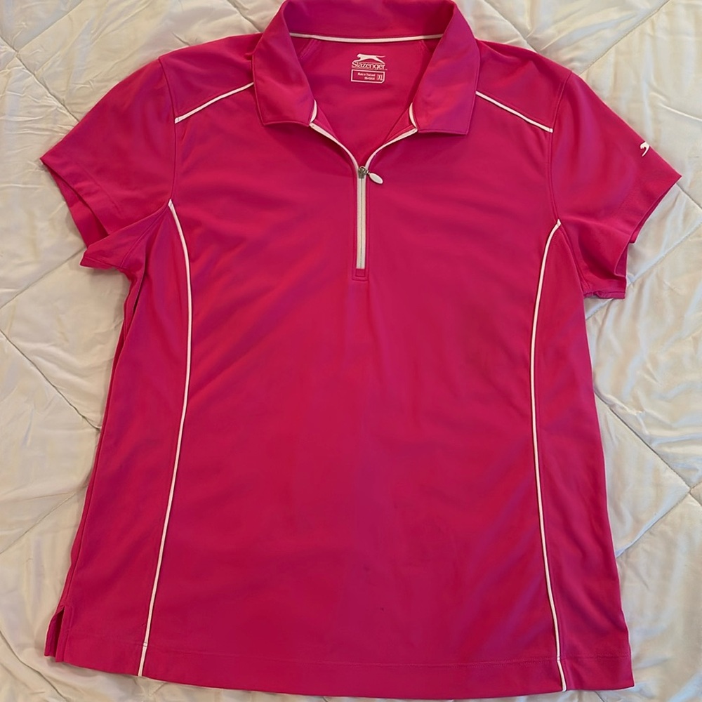 Slazenger, XL, Hot Pink, Short Sleeve, Golf Shirt